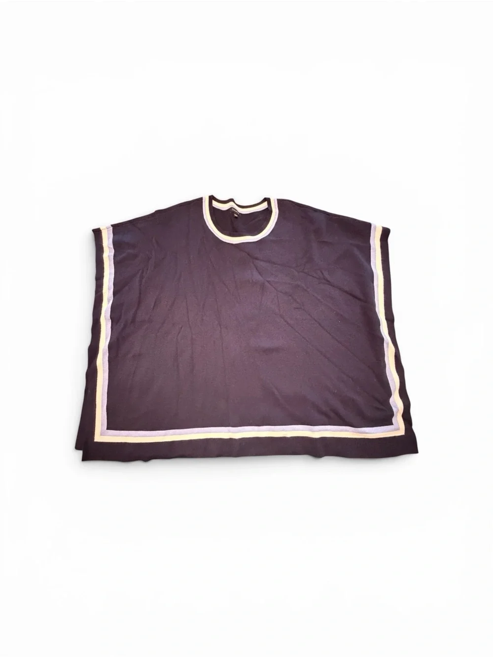 Women's Poncho Sweater Navy Blue White And Light Blue‎ Stripe Oversized XS/Small